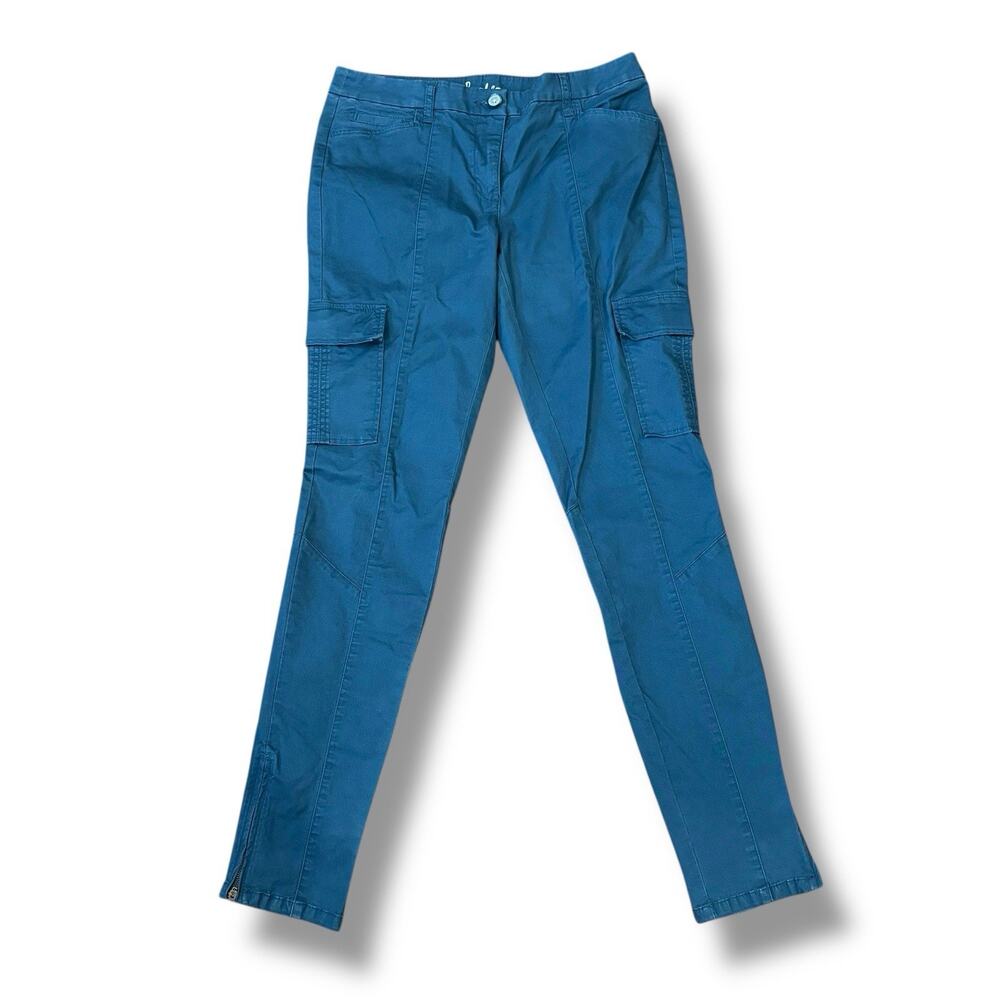 Boden Size 8 Tall Gray Cotton Cargo Ankle Pants